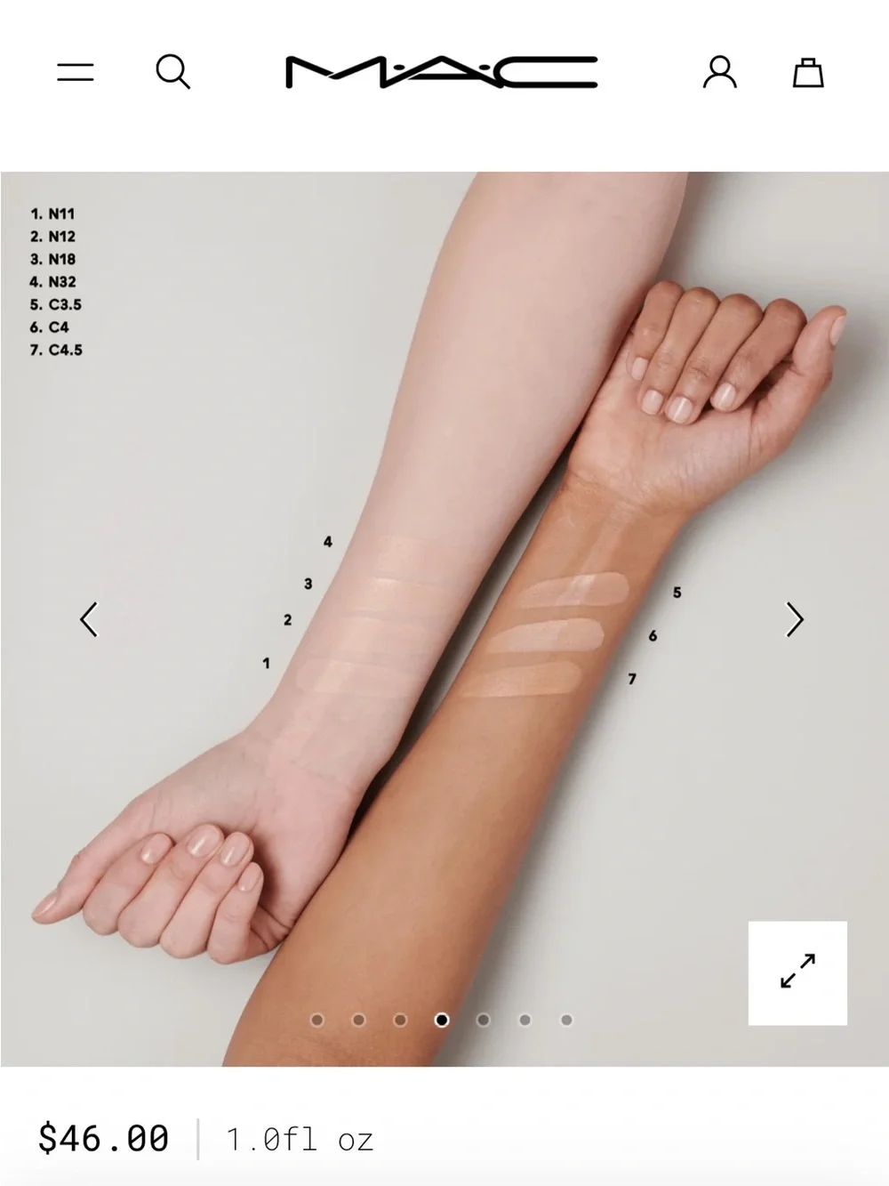 MAC Cosmetics Foundation Studio Radiance Color C3.5 ** NEW**